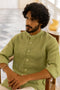 Mandarin Collar Pear Green Shirt