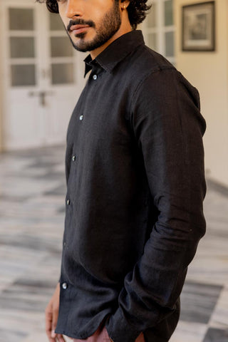 Classic Collar Black Shirt