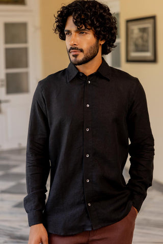 Classic Collar Black Shirt