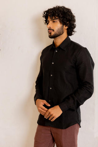 Classic Collar Black Shirt