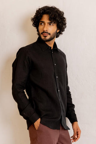Classic Collar Black Shirt