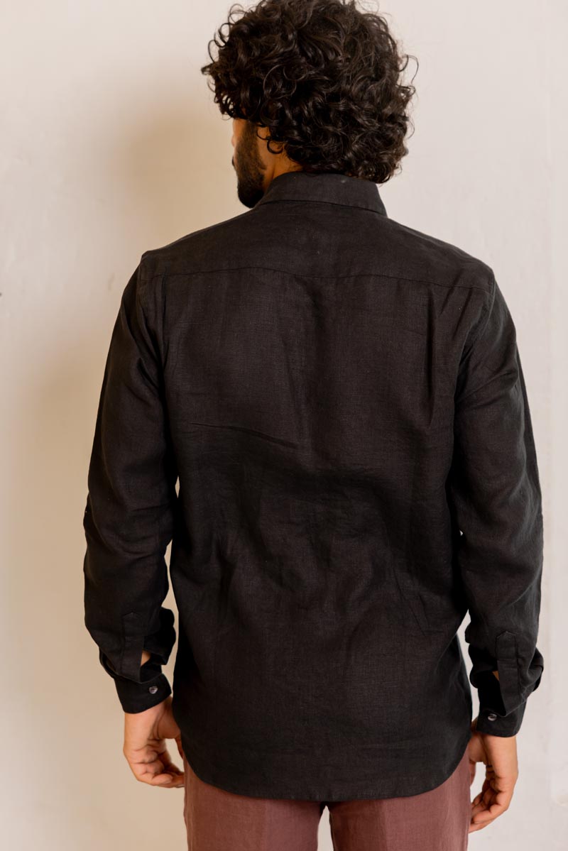Classic Collar Black Shirt