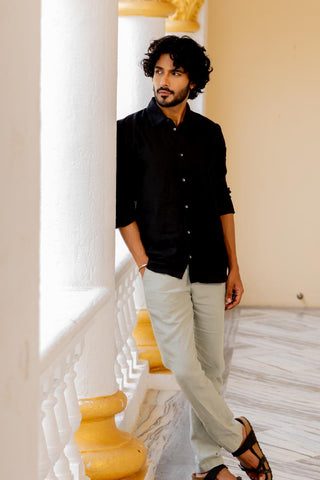 Classic Collar Black Shirt