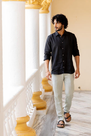 Classic Collar Black Shirt