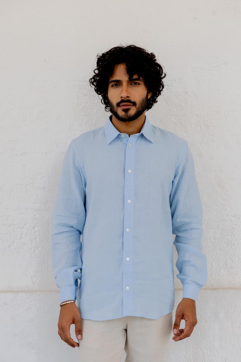 Classic Collar Sky Blue Shirt
