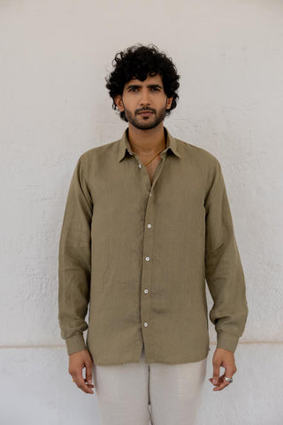 Classic Collar Olive Shirt