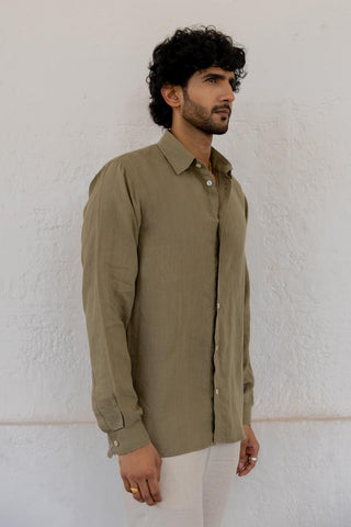 Classic Collar Olive Shirt