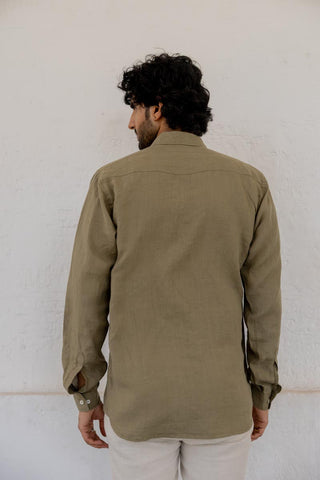 Classic Collar Olive Shirt