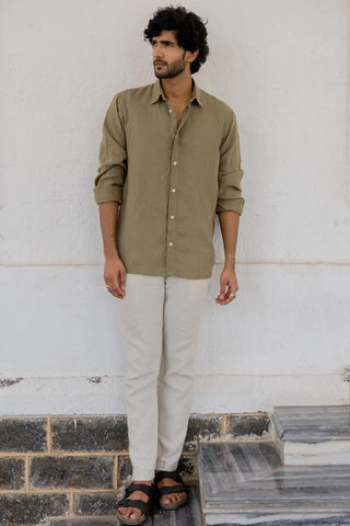 Classic Collar Olive Shirt