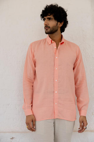 Classic Collar Coral Peach Shirt