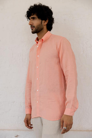 Classic Collar Coral Peach Shirt