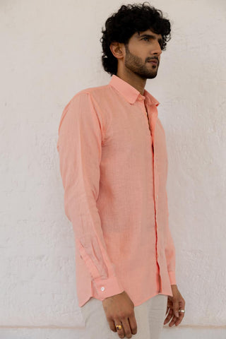 Classic Collar Coral Peach Shirt