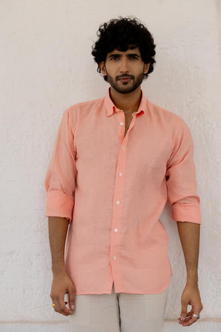 Classic Collar Coral Peach Shirt