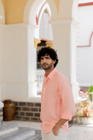 Classic Collar Coral Peach Shirt