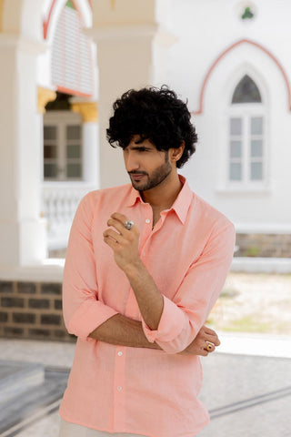 Classic Collar Coral Peach Shirt