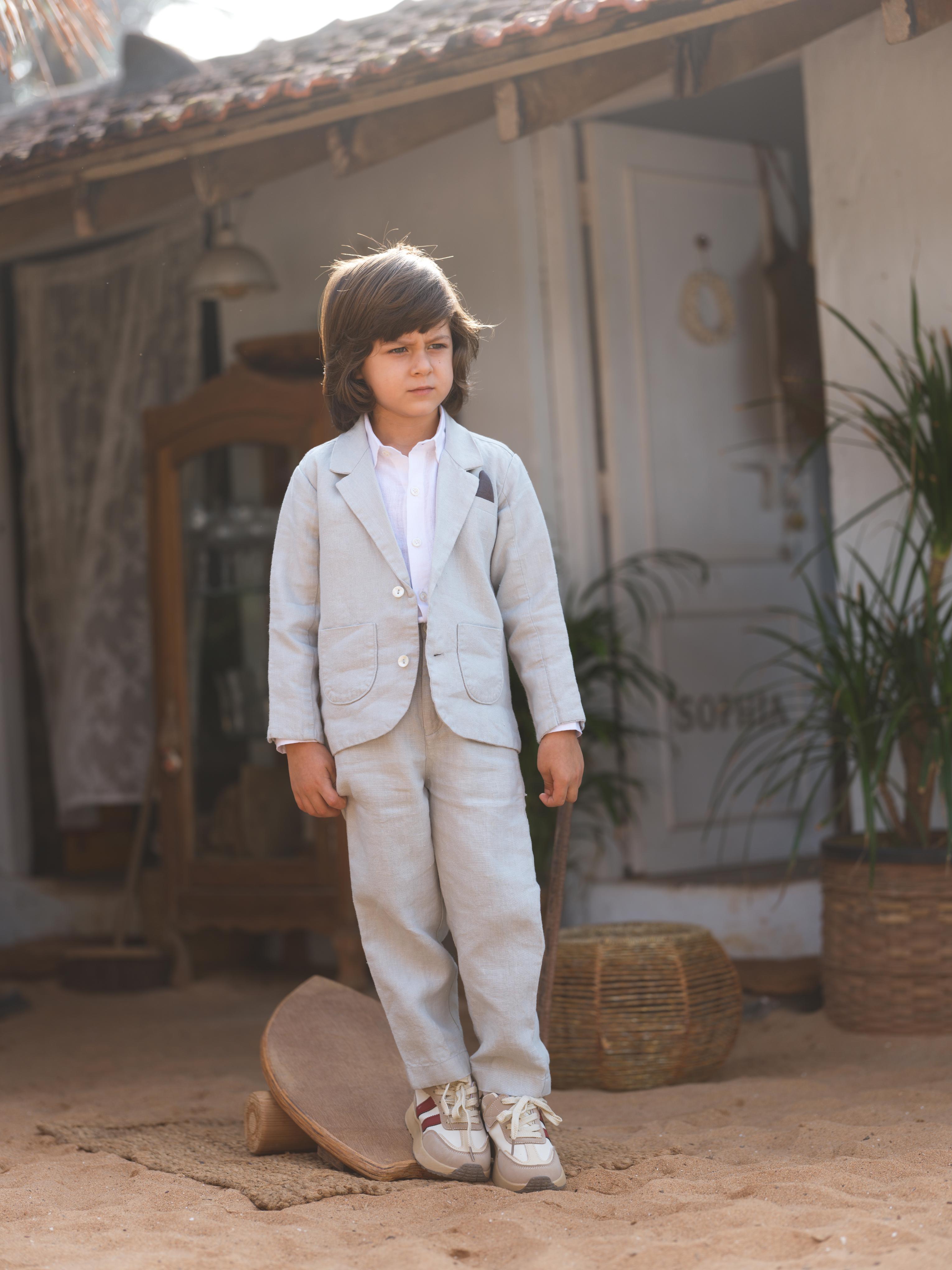 Boys 3-piece Blazer Set Cloud Grey