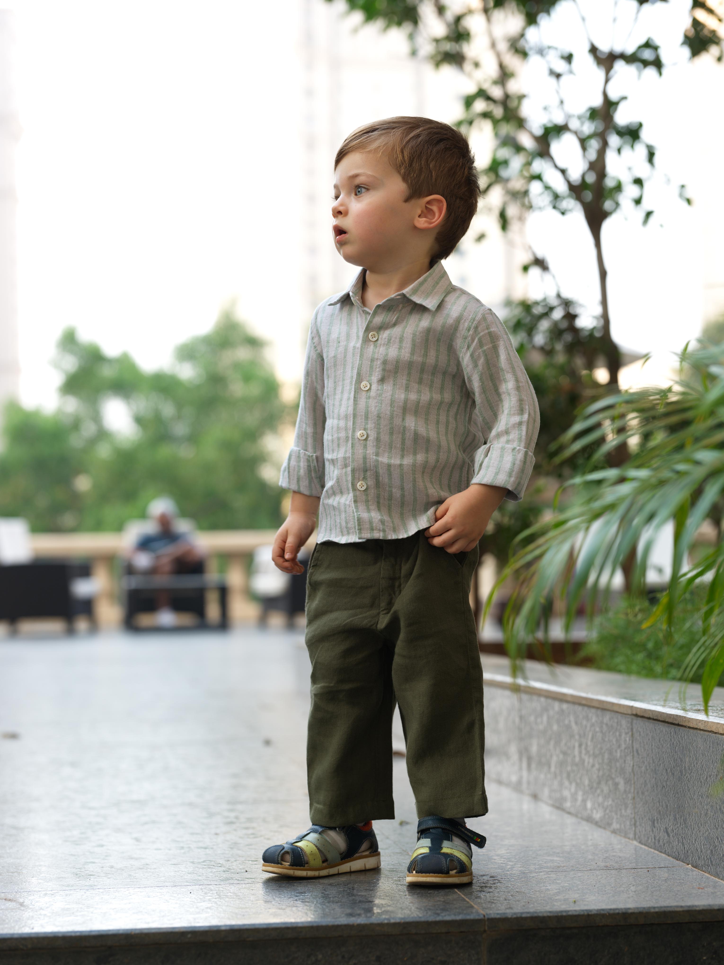 Boys Trousers Crocodile Green