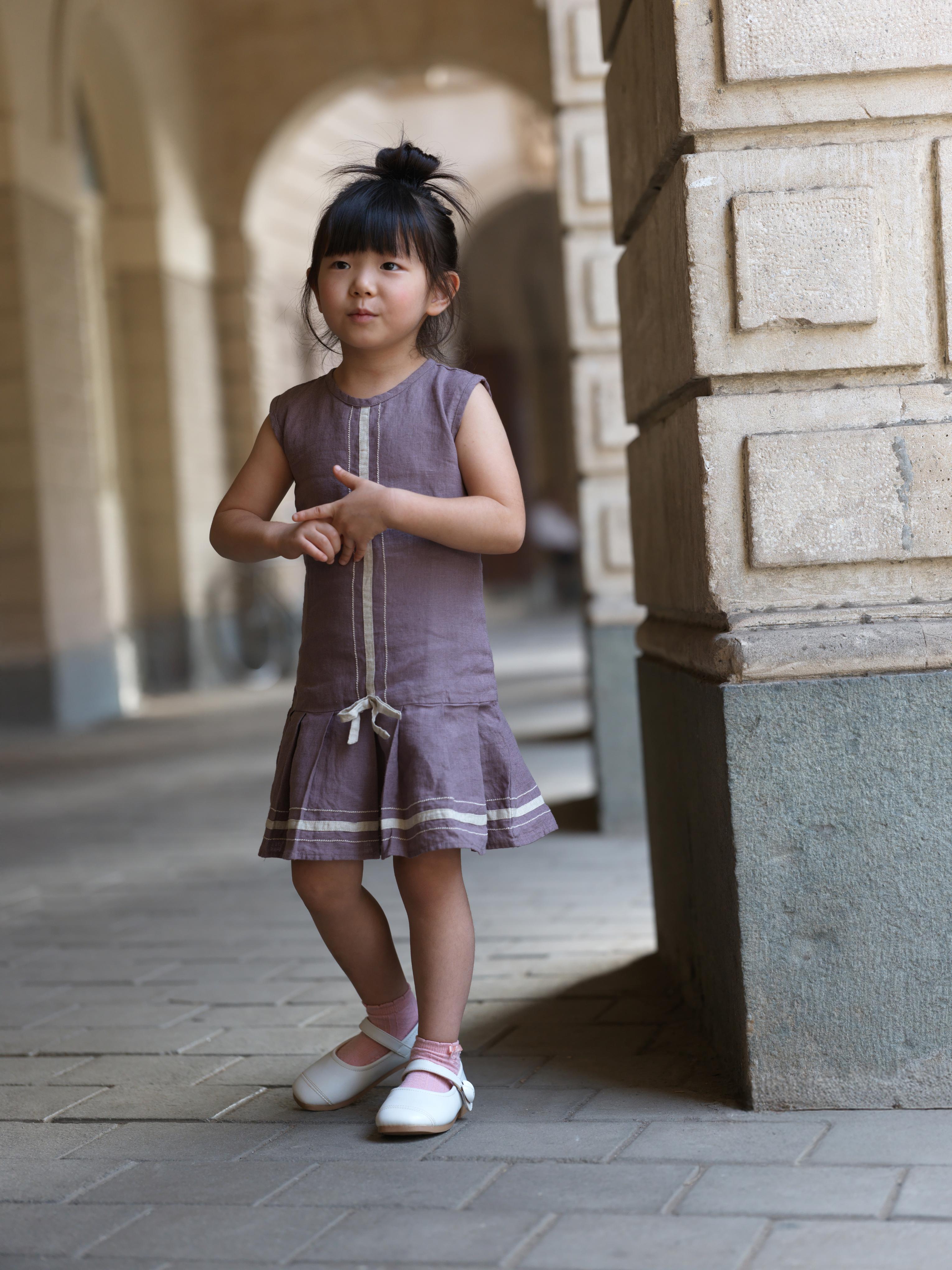 Girls Sleeveless Ribbon Dress Twilight