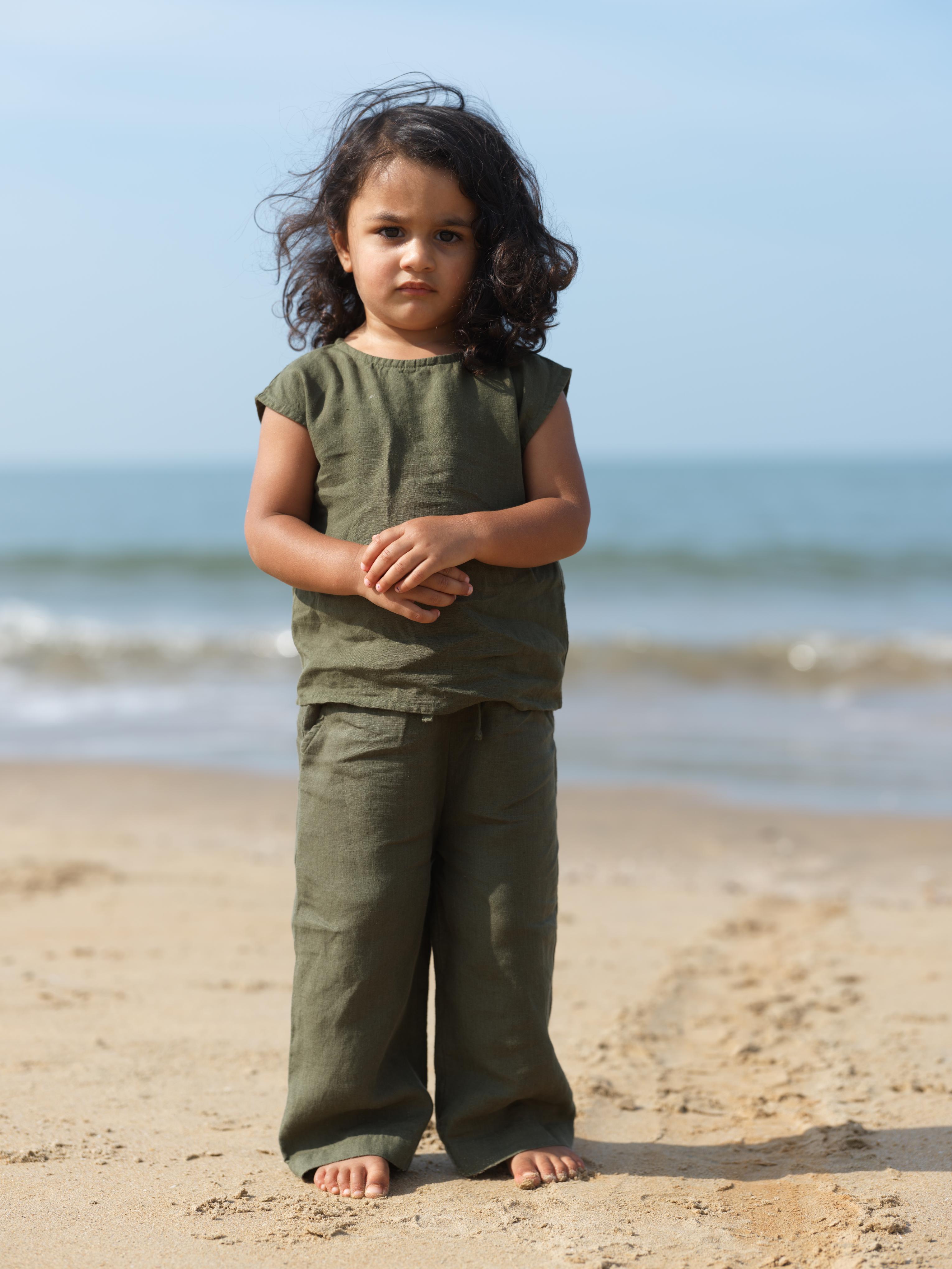 Girls Round Shoulder Co-Ord Set Crocodile Green