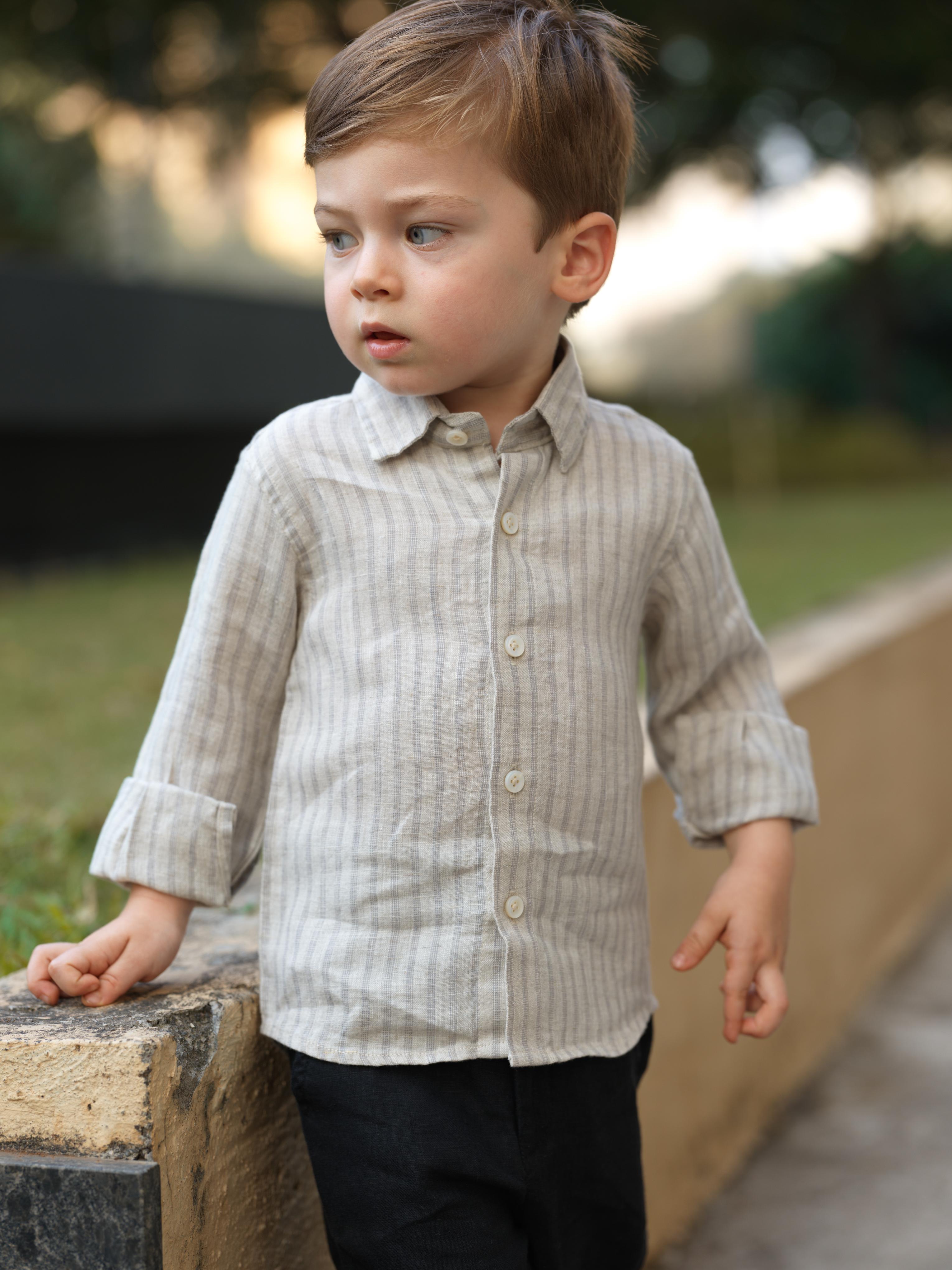 Boys Regular Collar Shirt Cloud Grey