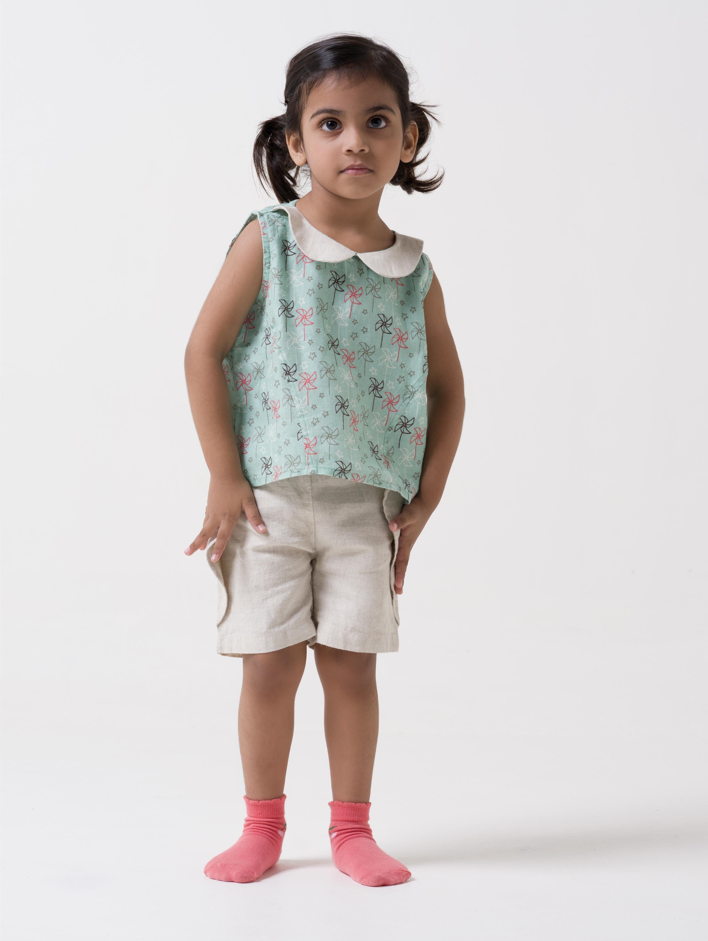 Printed Princess-Line Co-Ord Set - Cookie & Cream