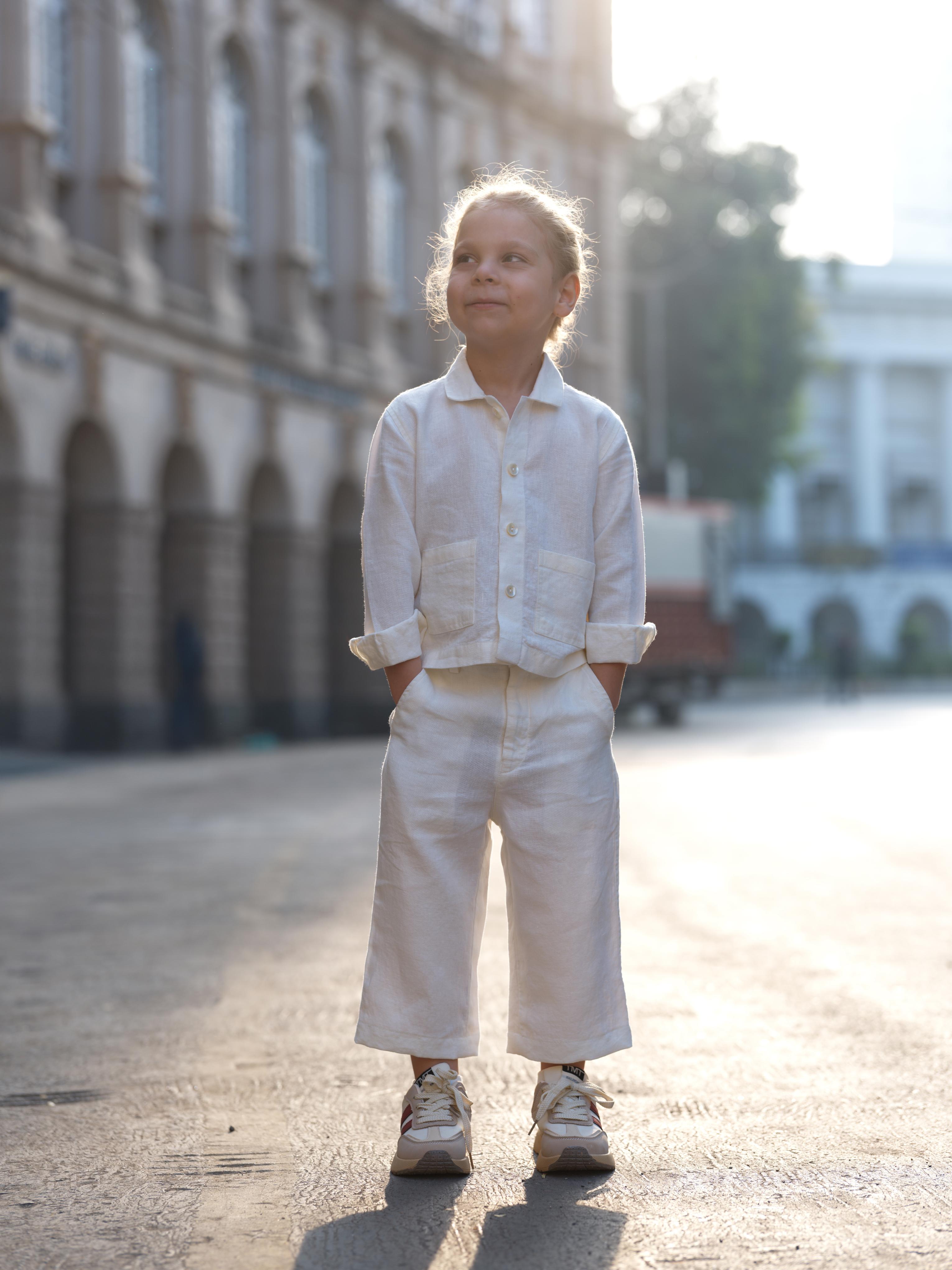 Boys Shacket Co-Ord Set Cream