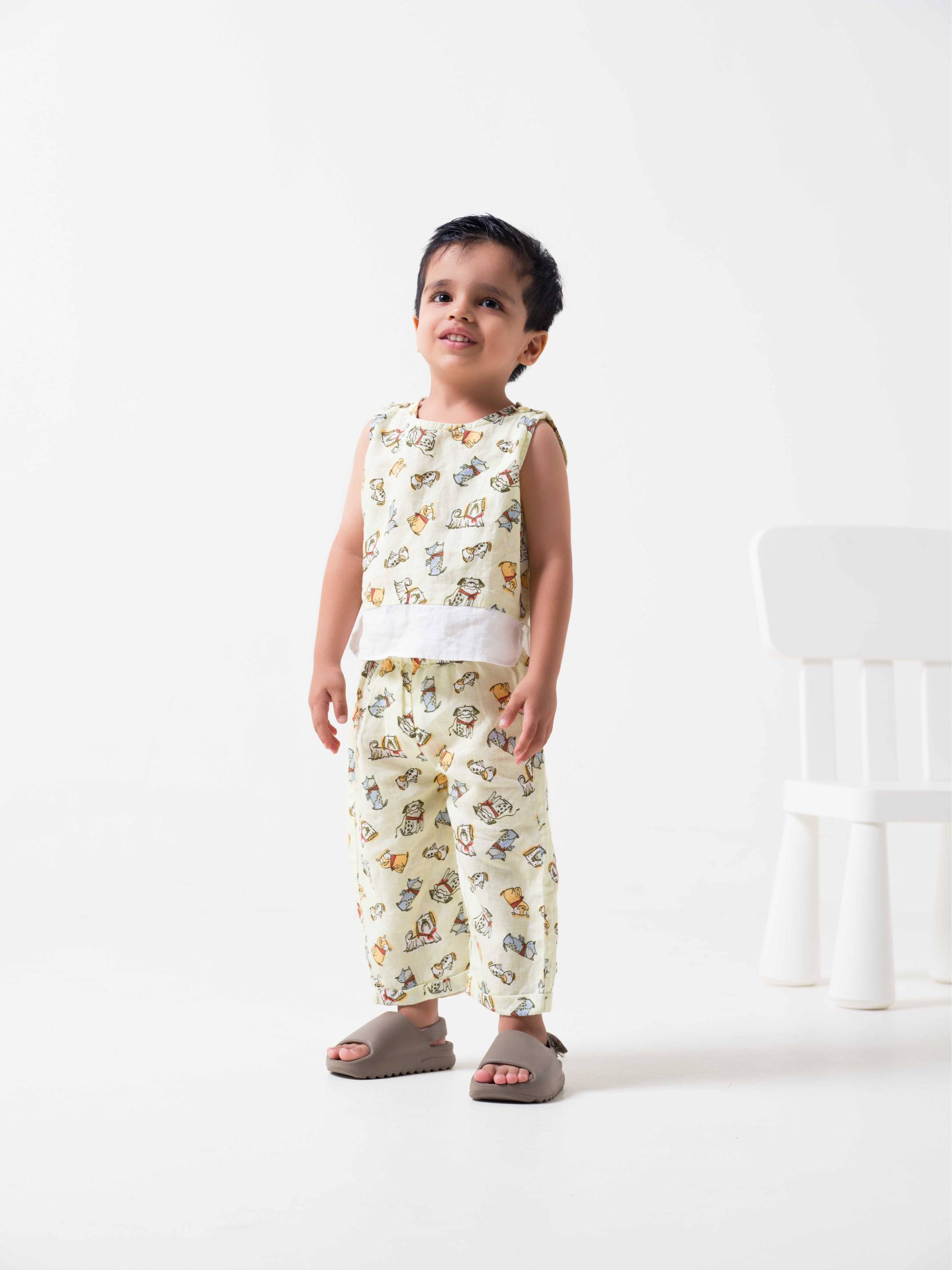 Printed 2 Colour Shirt & Trousers Set