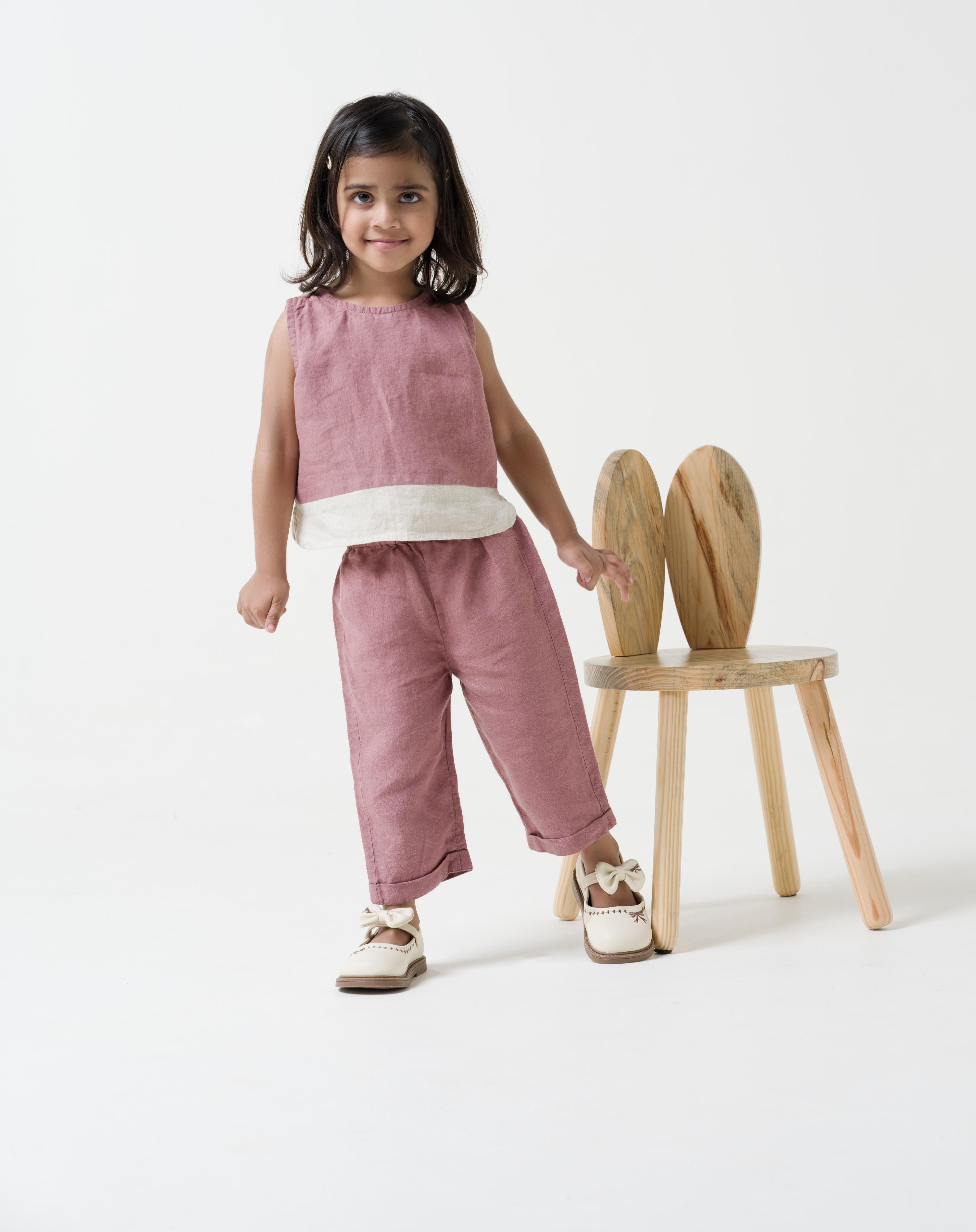 2 Colour Shirt & Trouser - Rose Gold - Shirt Hem - Cookie & Cream