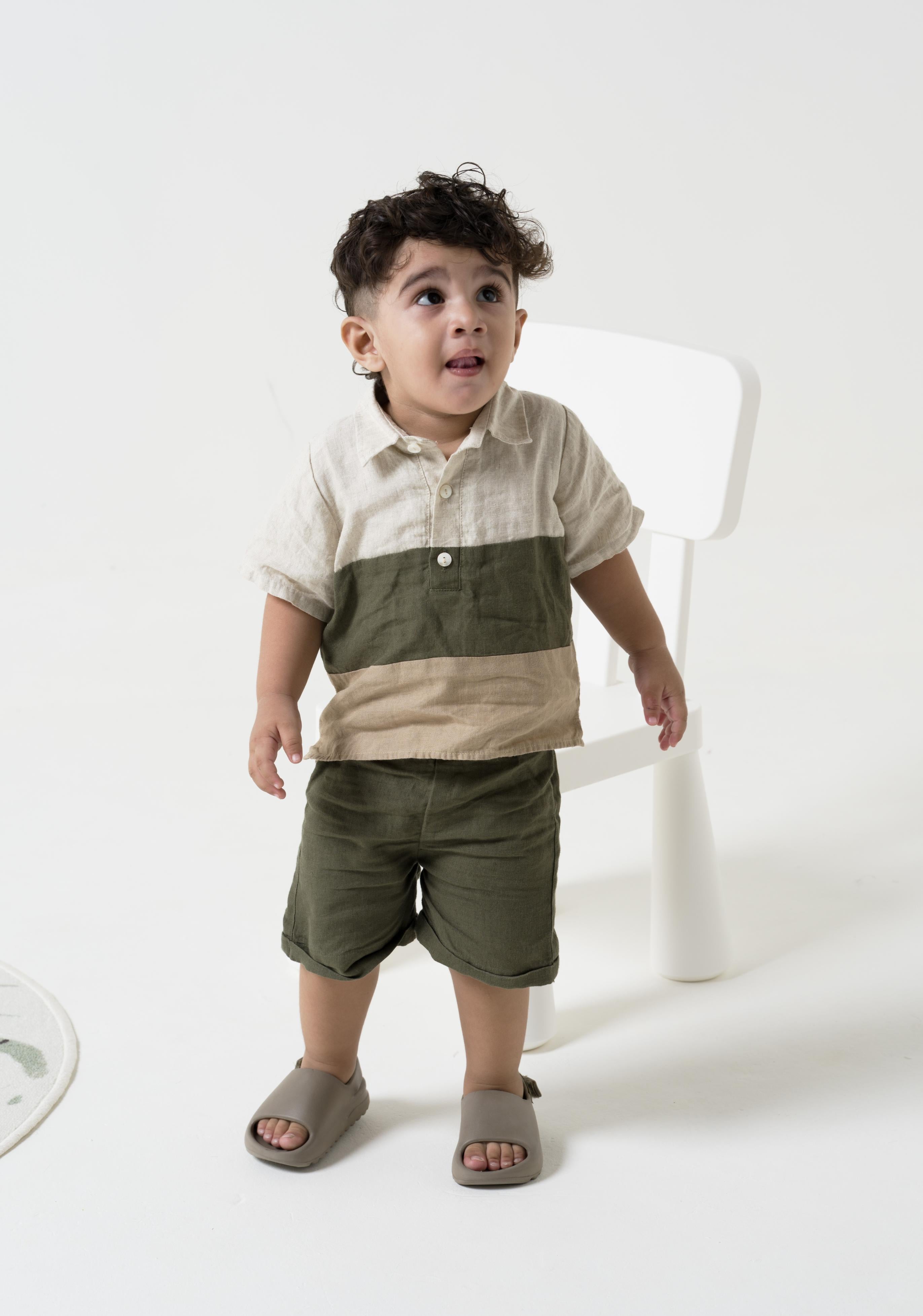 Polo Collar Shirt Set