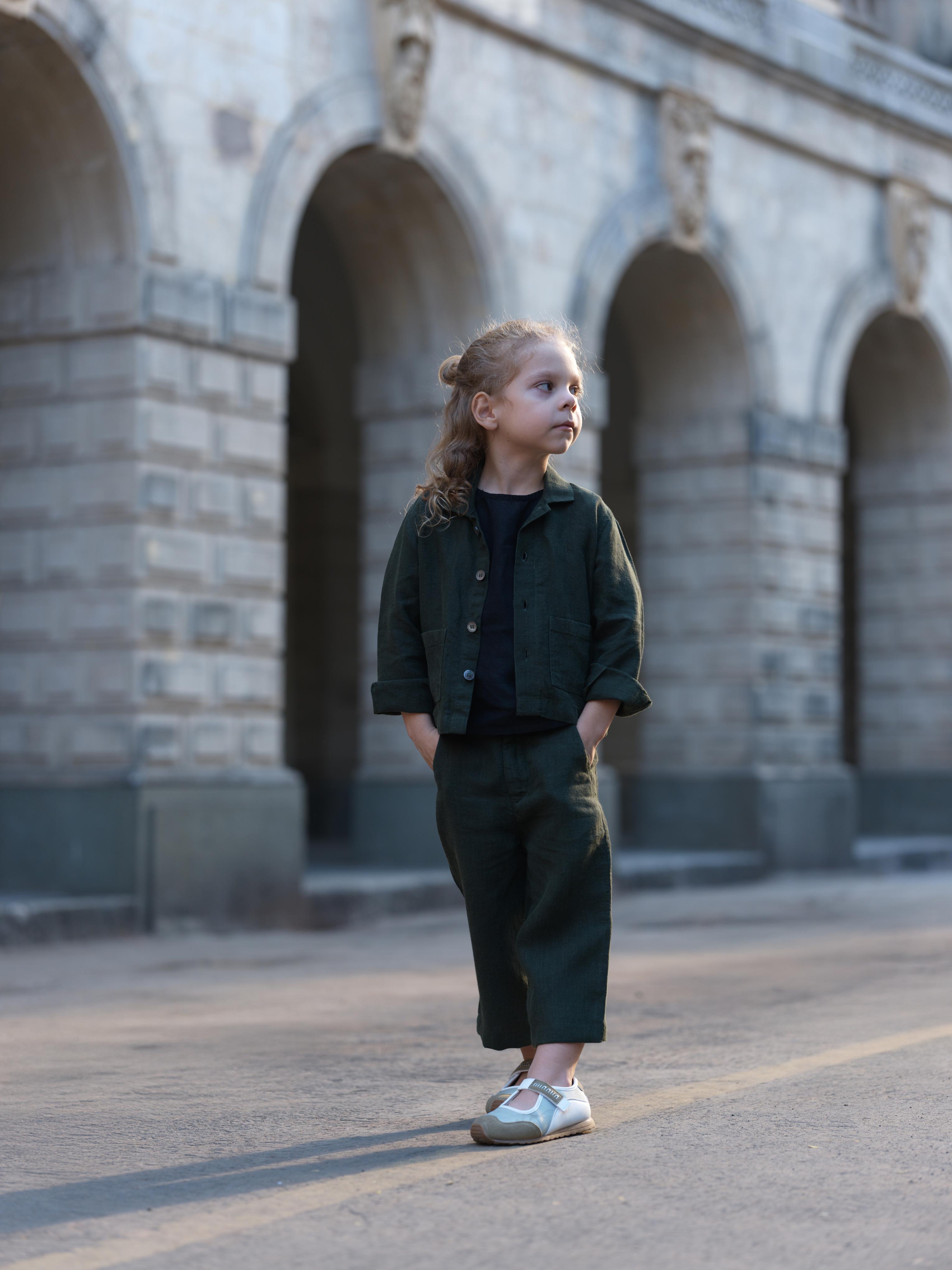 Boys Shacket Co-Ord Set Crocodile Green