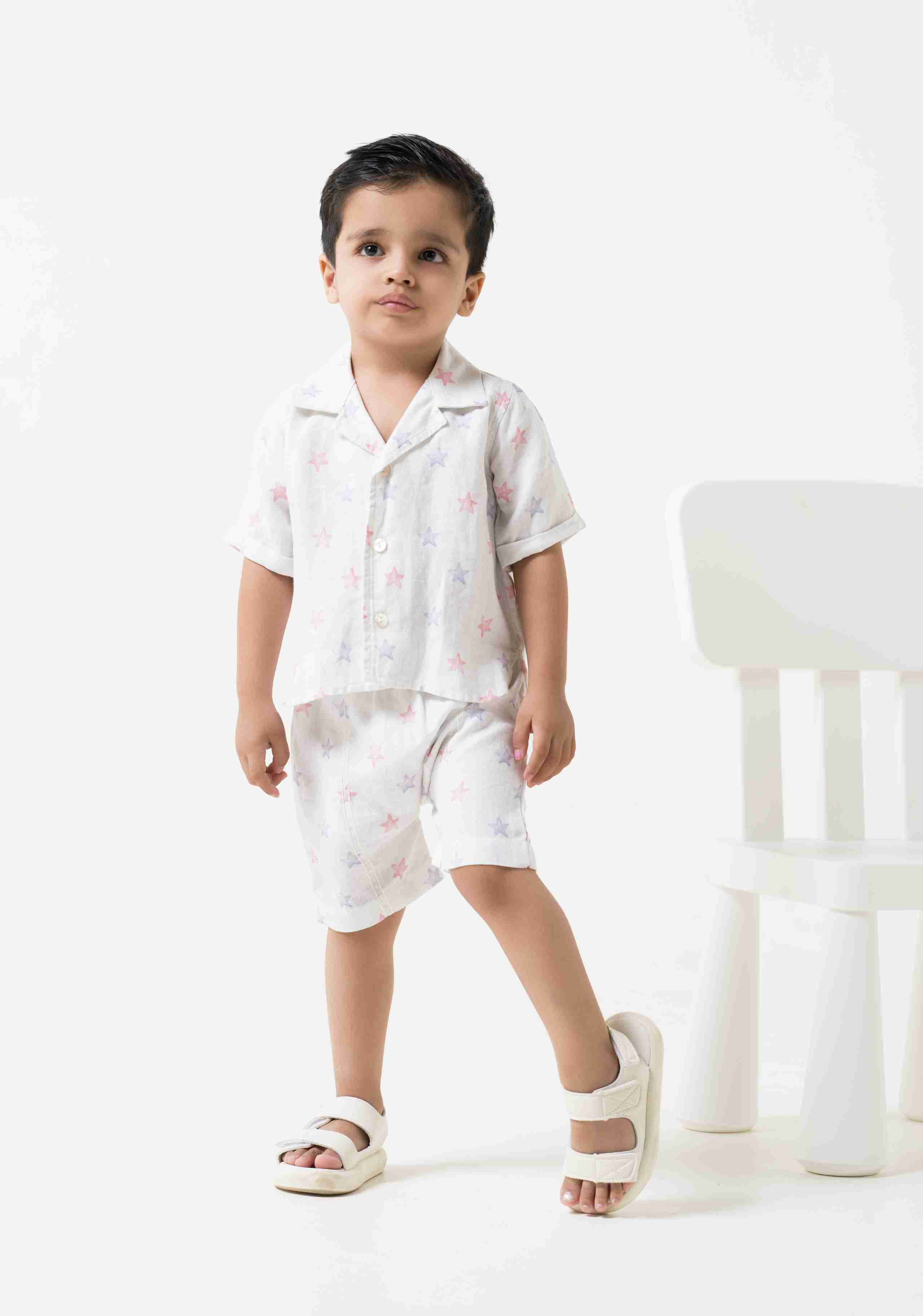 Printed Cuban Collar Co-Ord Set