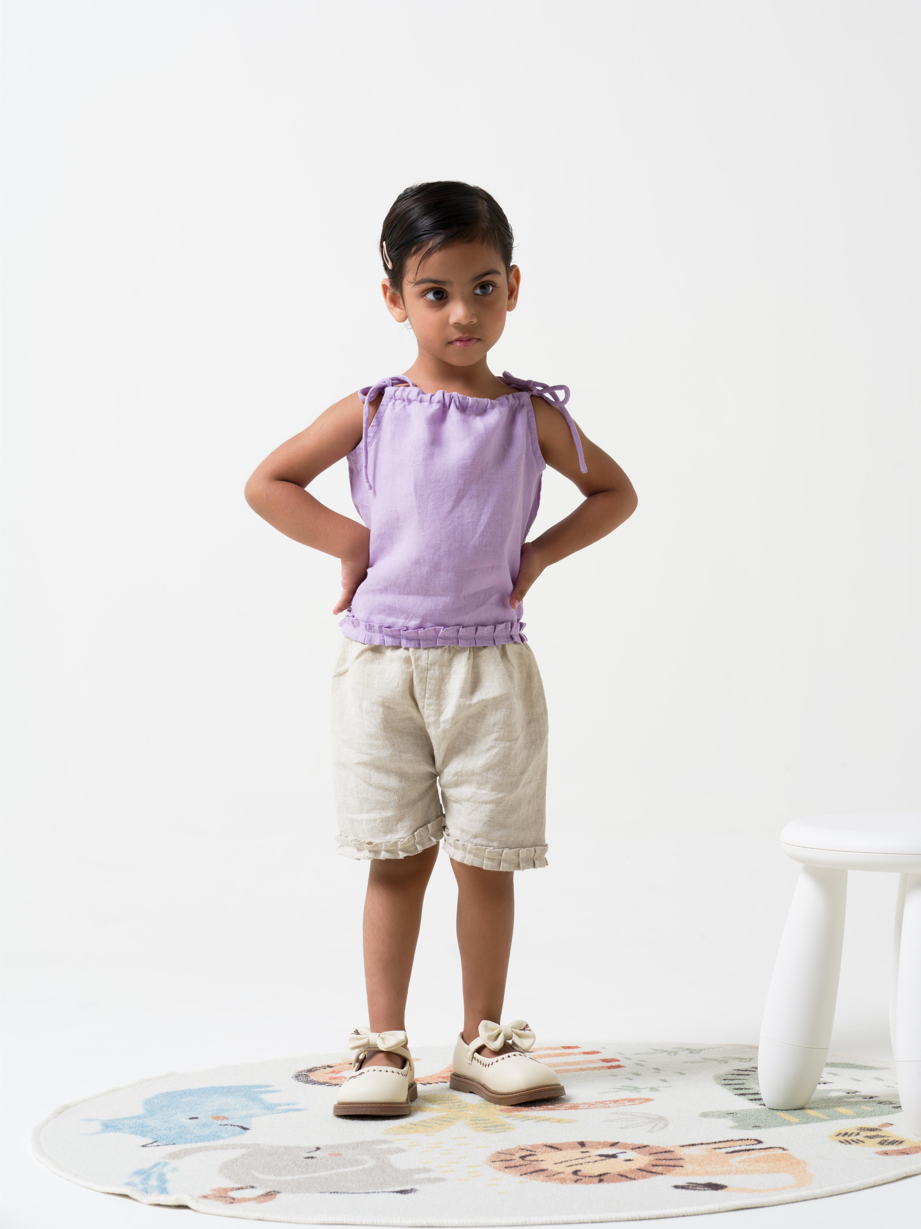 Linen Strap Ruffle Co-ords Set