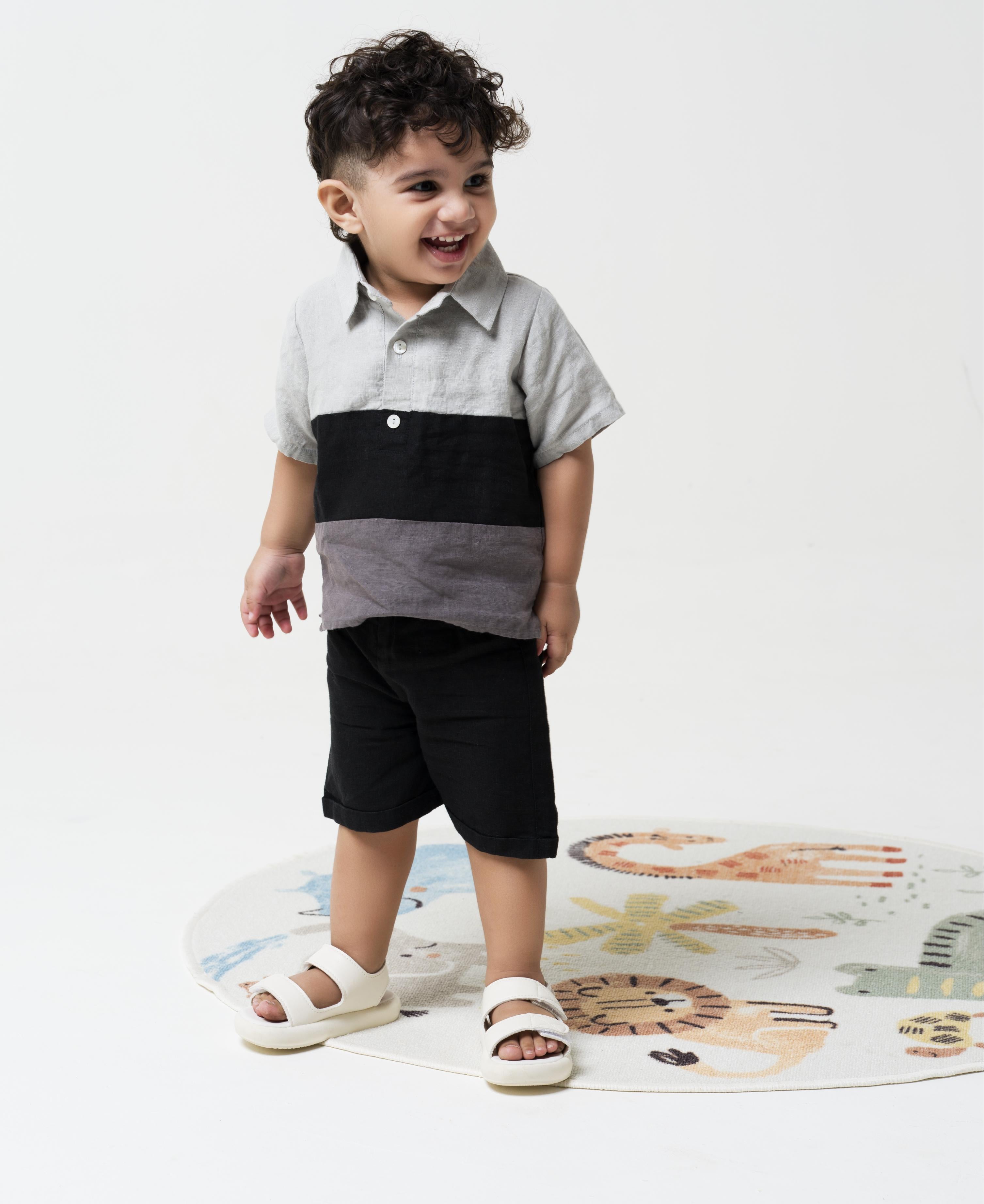 Polo Collar Shirt Set