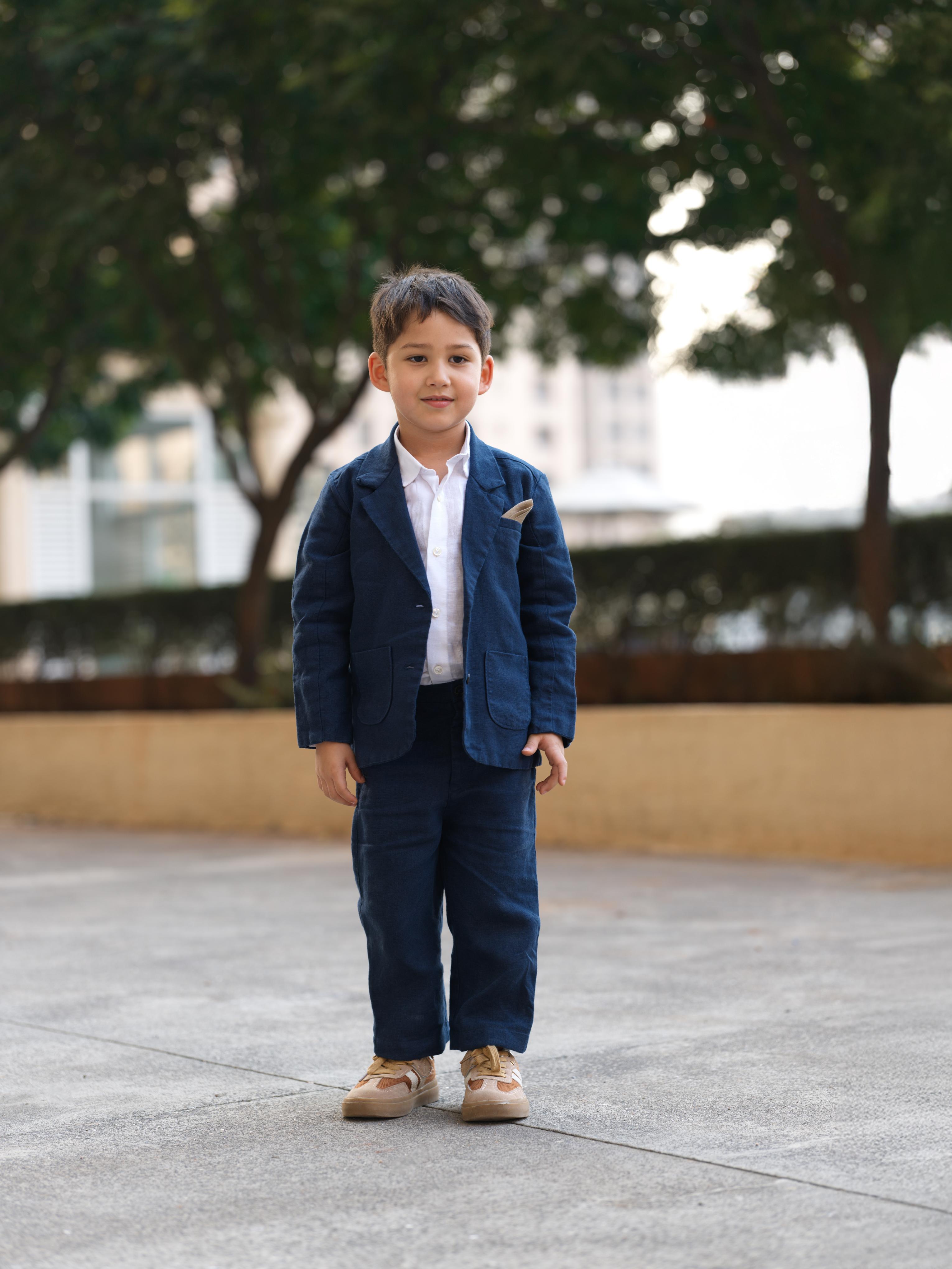 Boys 3-piece Blazer Set Navy Blue