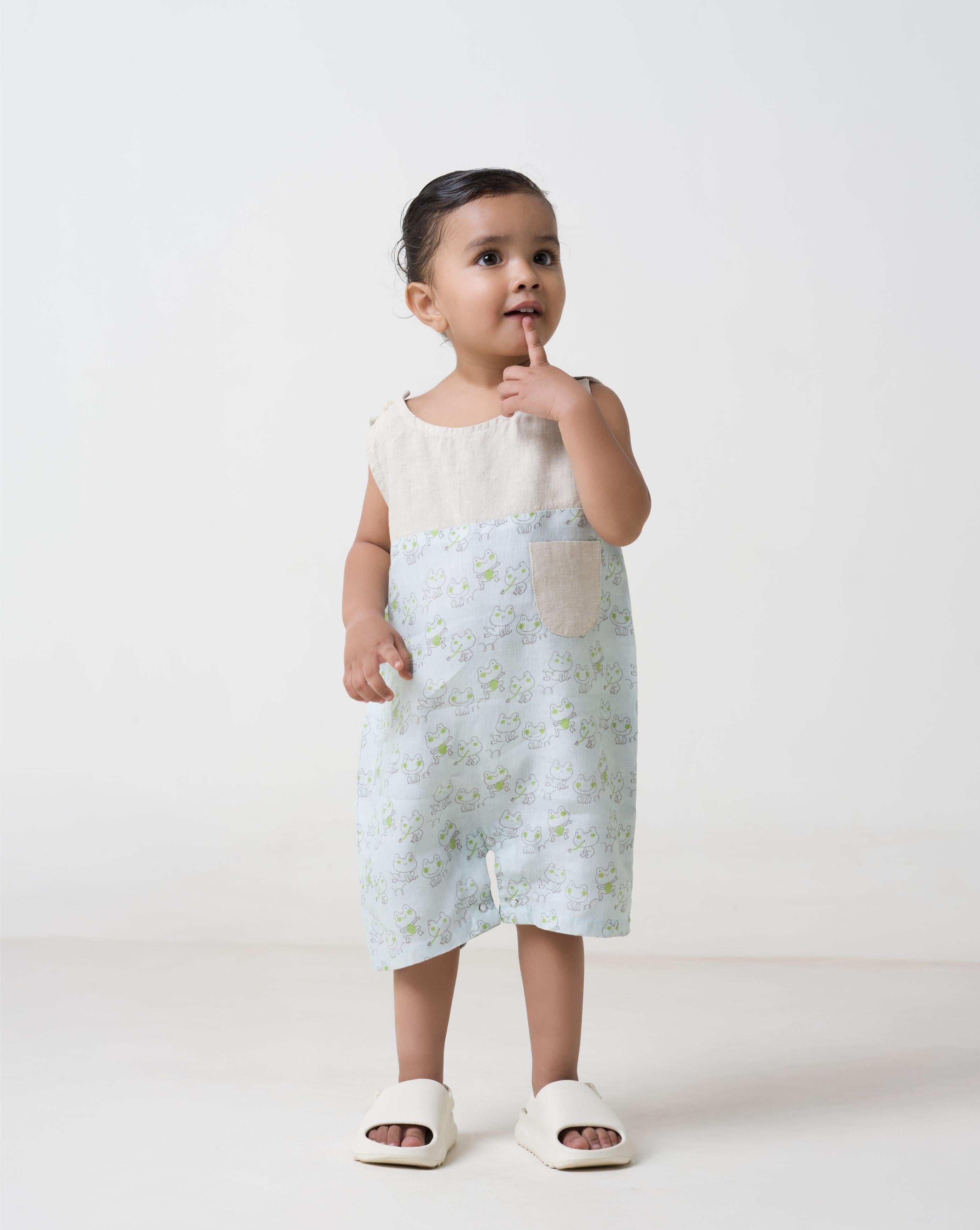 Printed Natural Yoke 2 Colour Romper