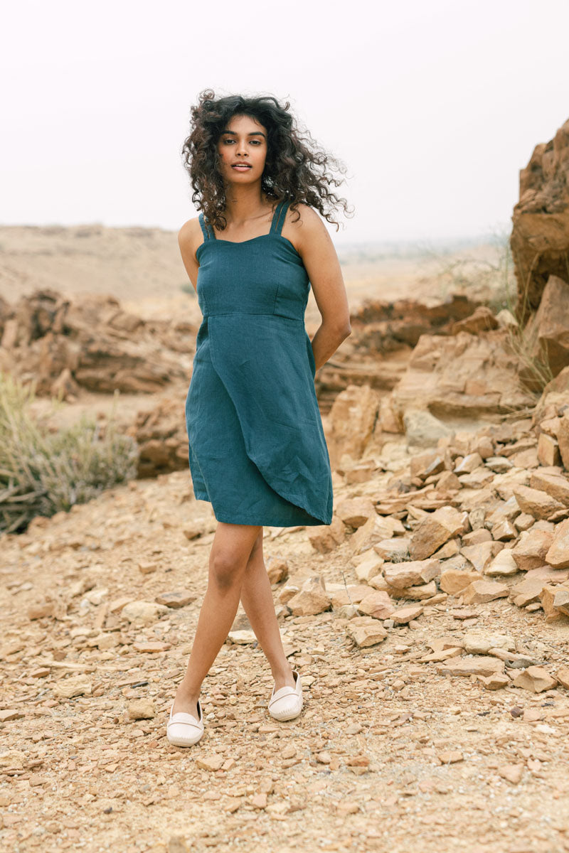 Braided Strap Dress - Chi Linen