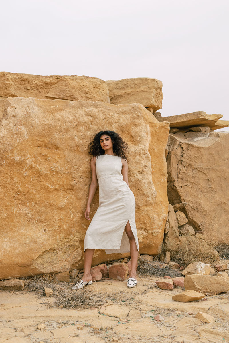 Strappy back shift Dress - Chi Linen