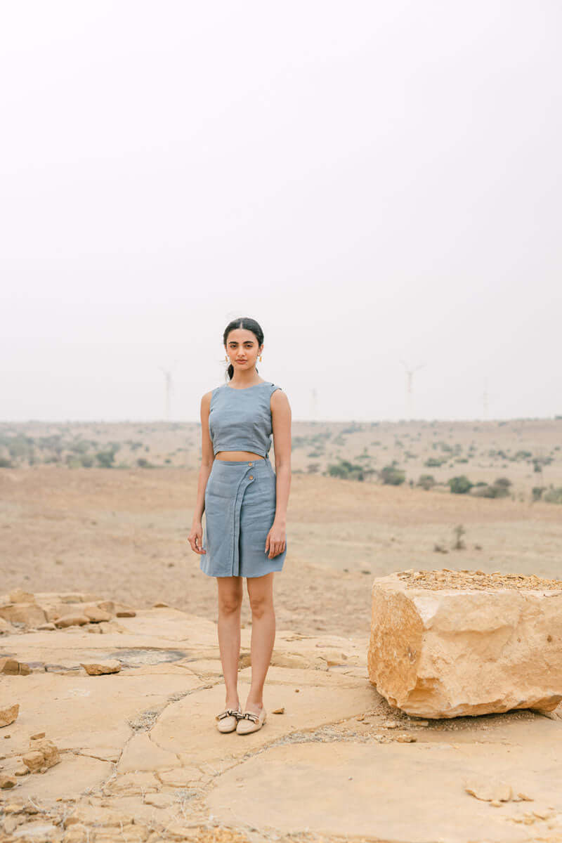 Double strap top with skirt co-ords - Chi Linen