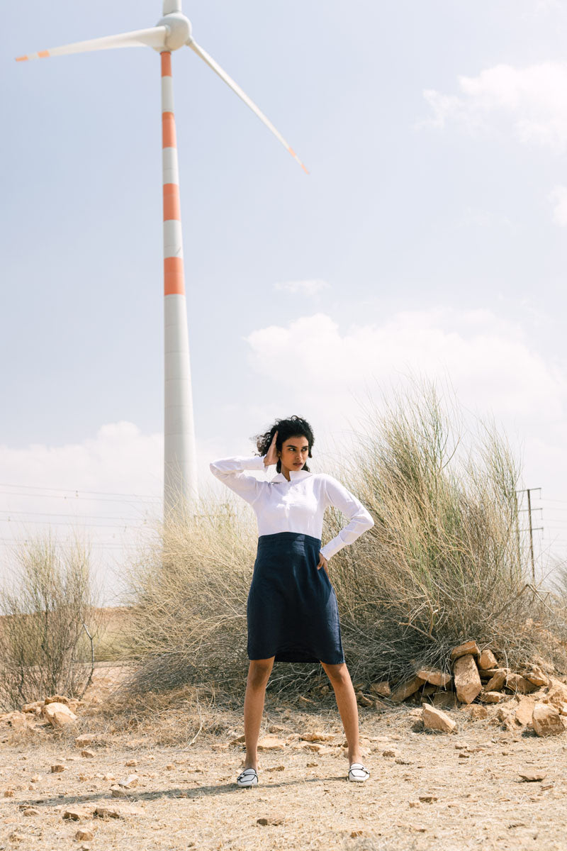 Semi-formal shirt Dress - Chi Linen