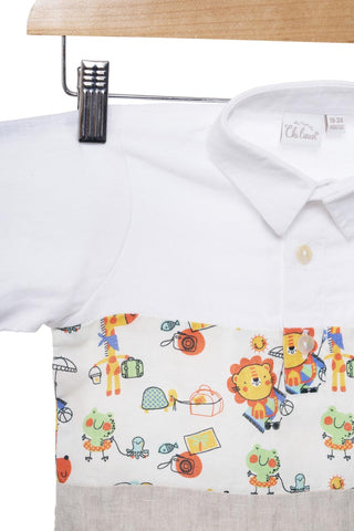 Printed Polo Collar Shirt Set