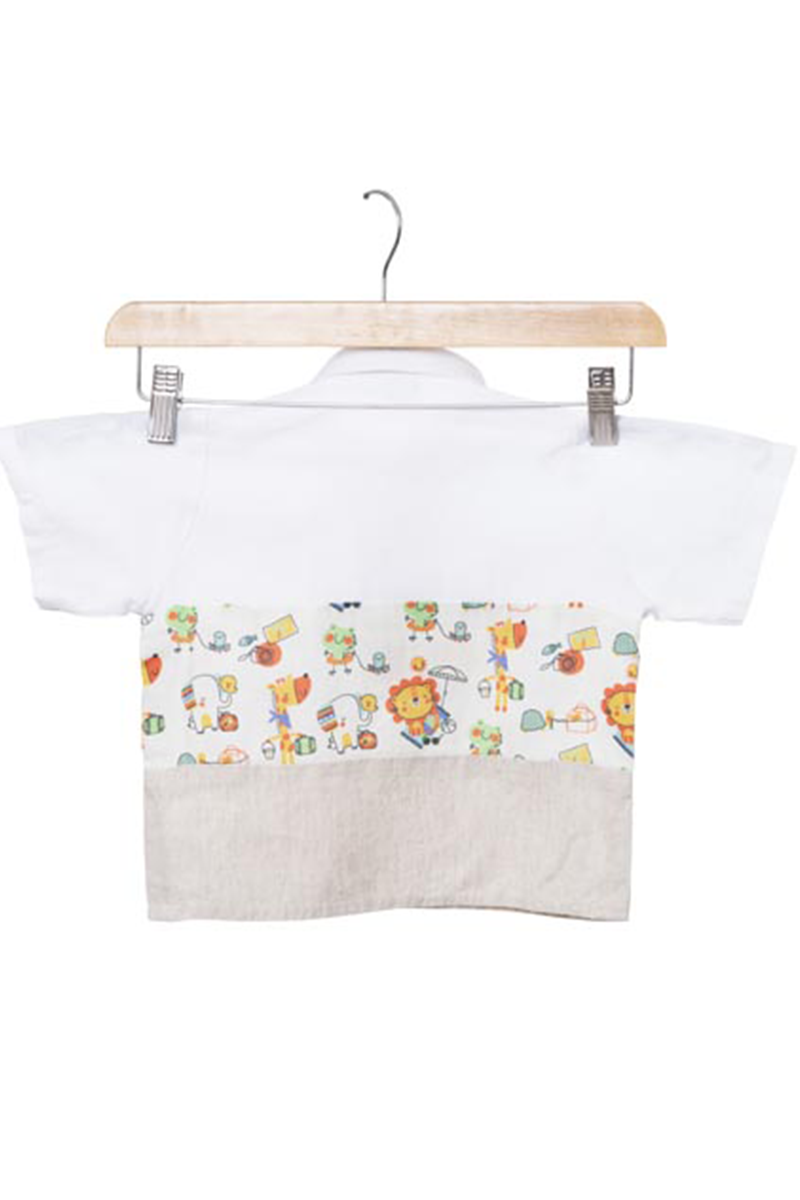Printed Polo Collar Shirt Set