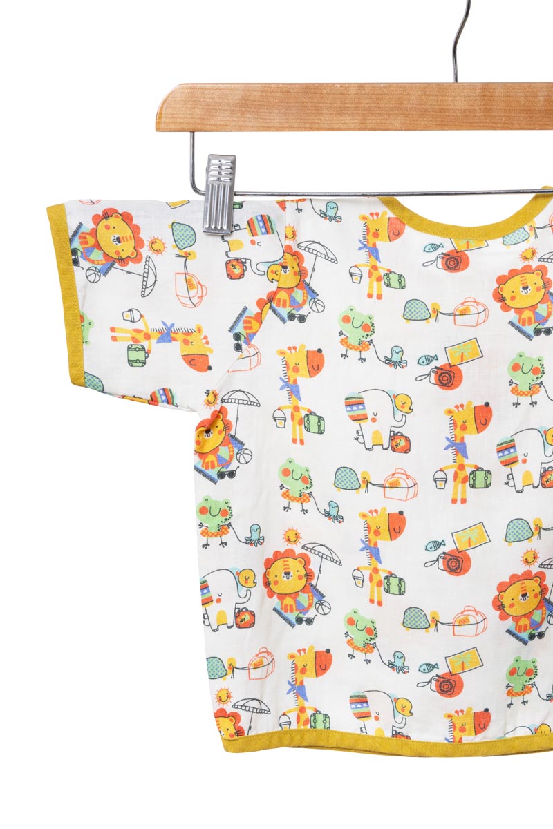 Printed Drawstring Shirt & Shorts Set