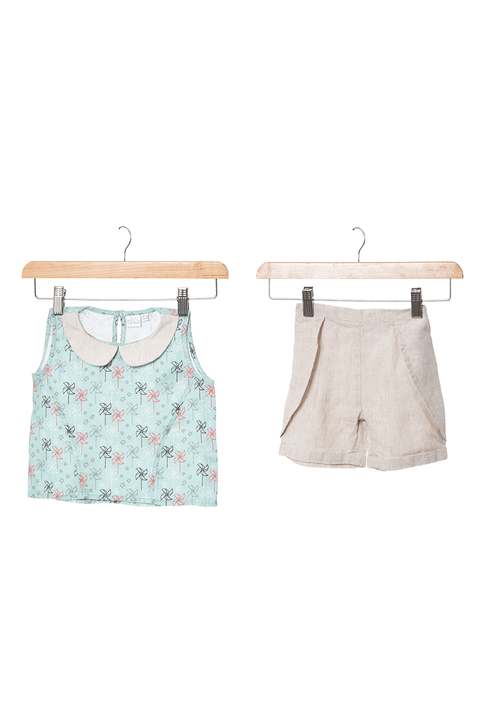 Princessline Toddlers Co-ords Set Printed Top & Cookie Cream shorts