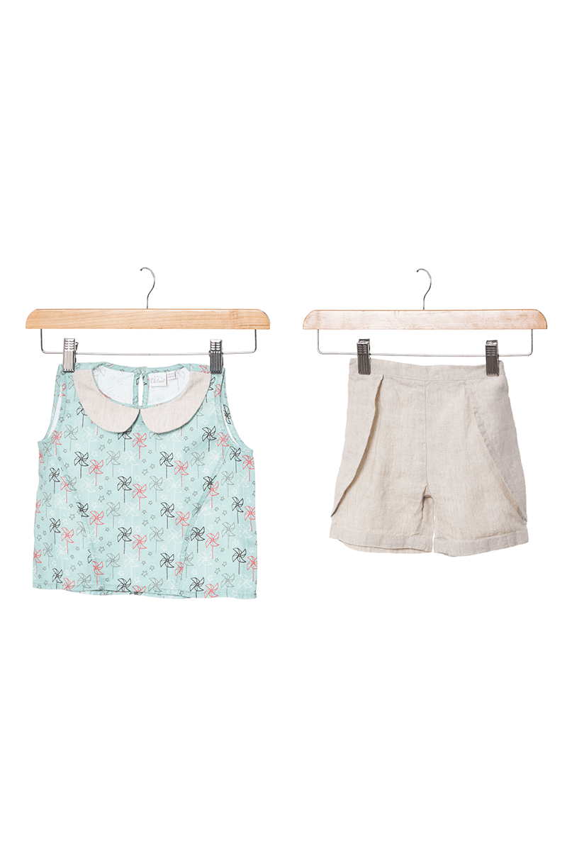 Princessline Toddlers Co-ords Set Printed Top & Cookie Cream shorts