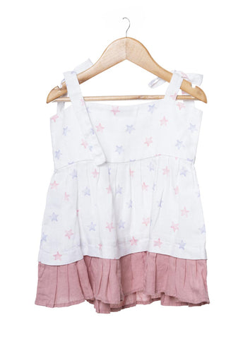 Printed Tie-Up Ribbon Dress