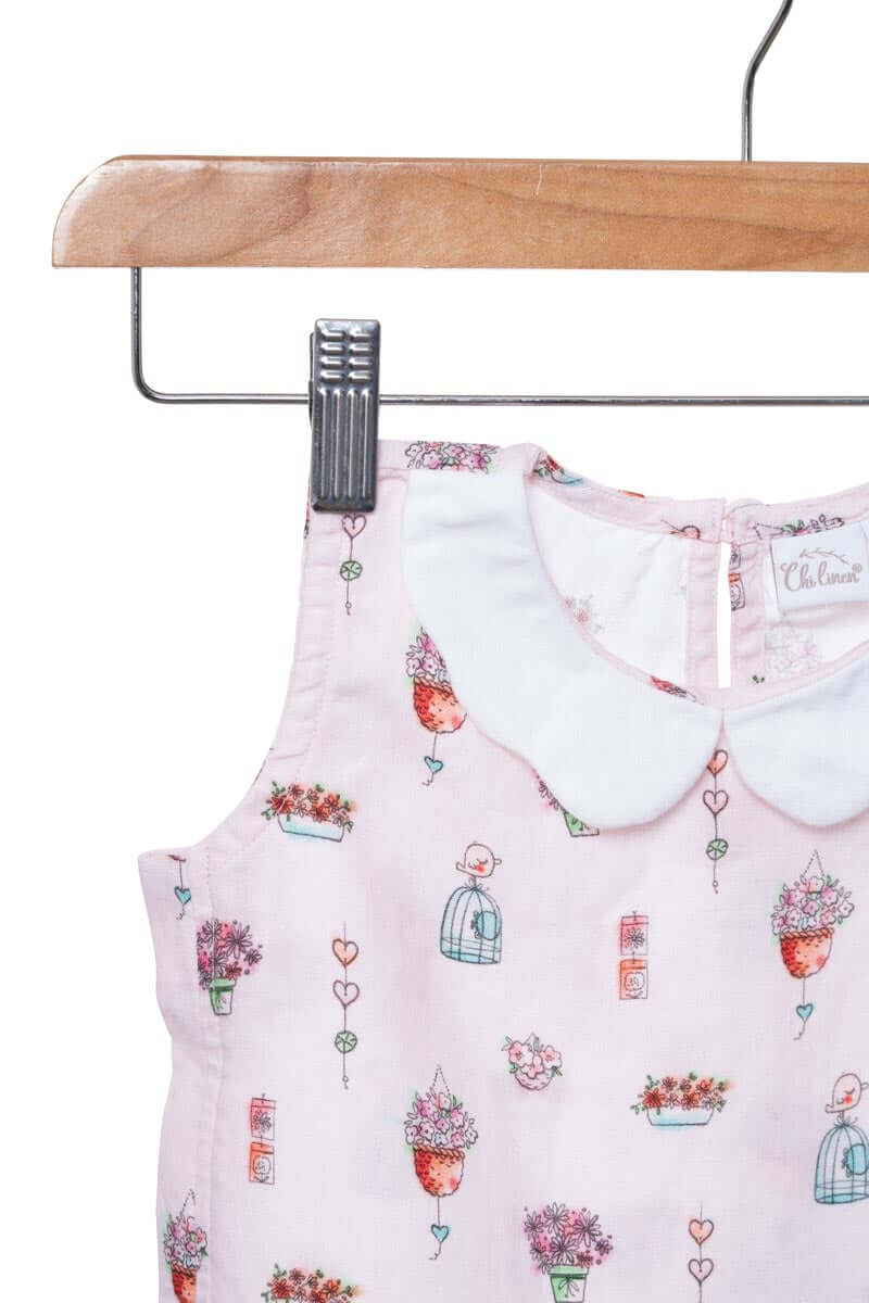 Peter pan collar top & skorts set