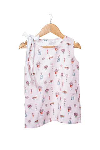 Printed One-Shoulder Tie-Up Dress