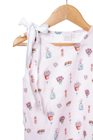 Printed One-Shoulder Tie-Up Dress