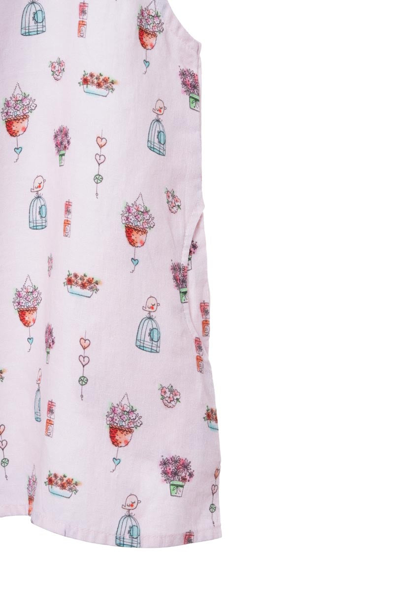 Printed One-Shoulder Tie-Up Dress