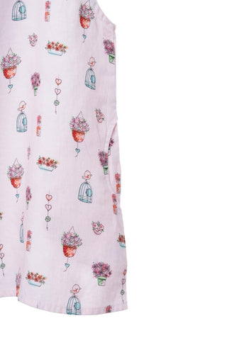 Printed One-Shoulder Tie-Up Dress